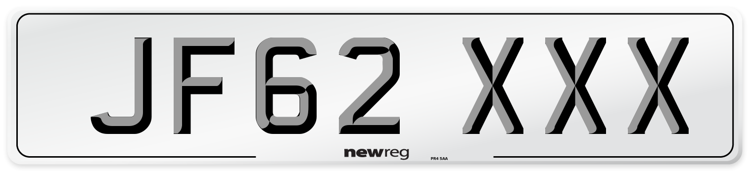 JF62 XXX Number Plate from New Reg